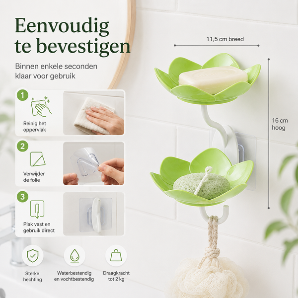 Bloemige Zeephouder Met Afvoer