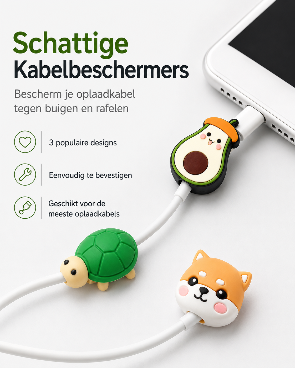 Schattige Kabelbeschermer voor iPhone