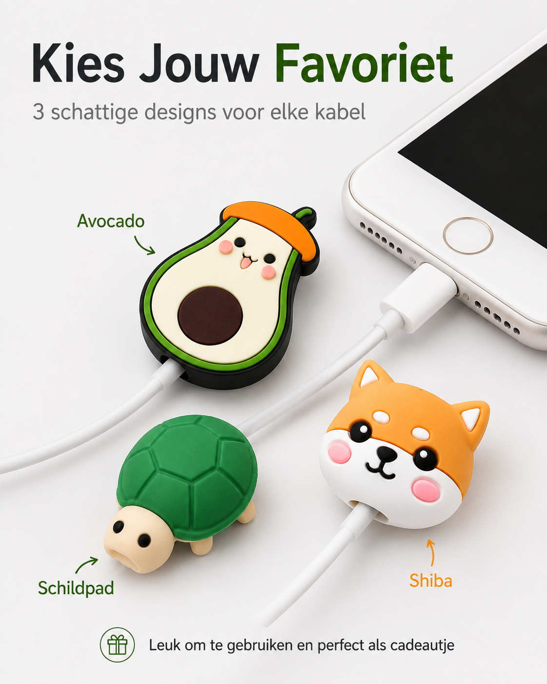 Schattige Kabelbeschermer voor iPhone