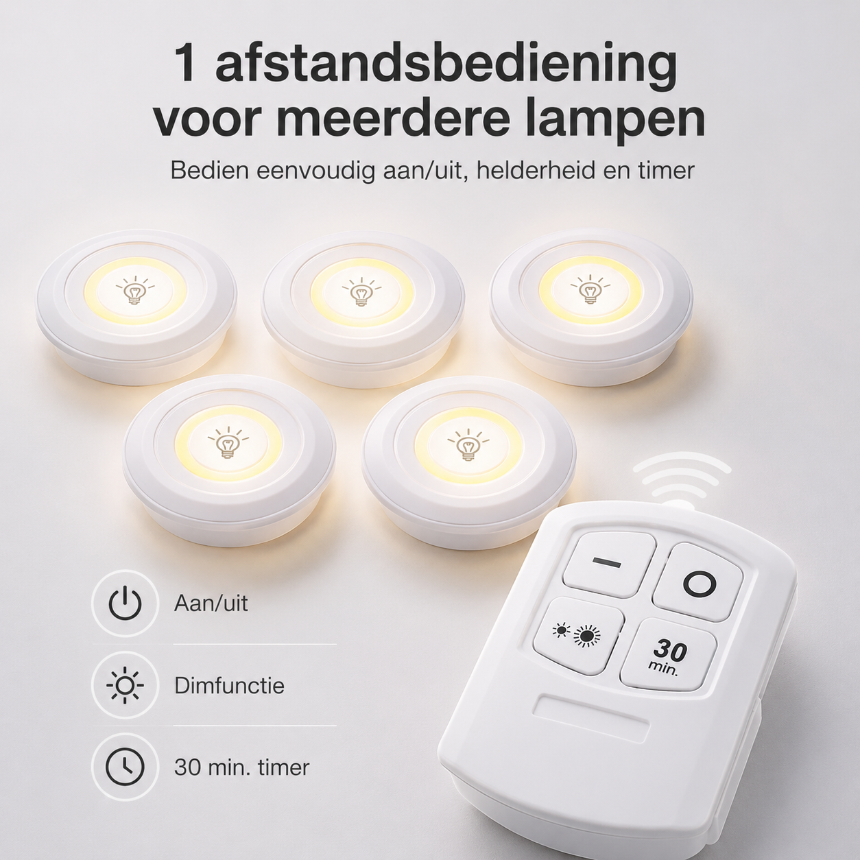 Draadloze Kastlamp met Dimbare LED
