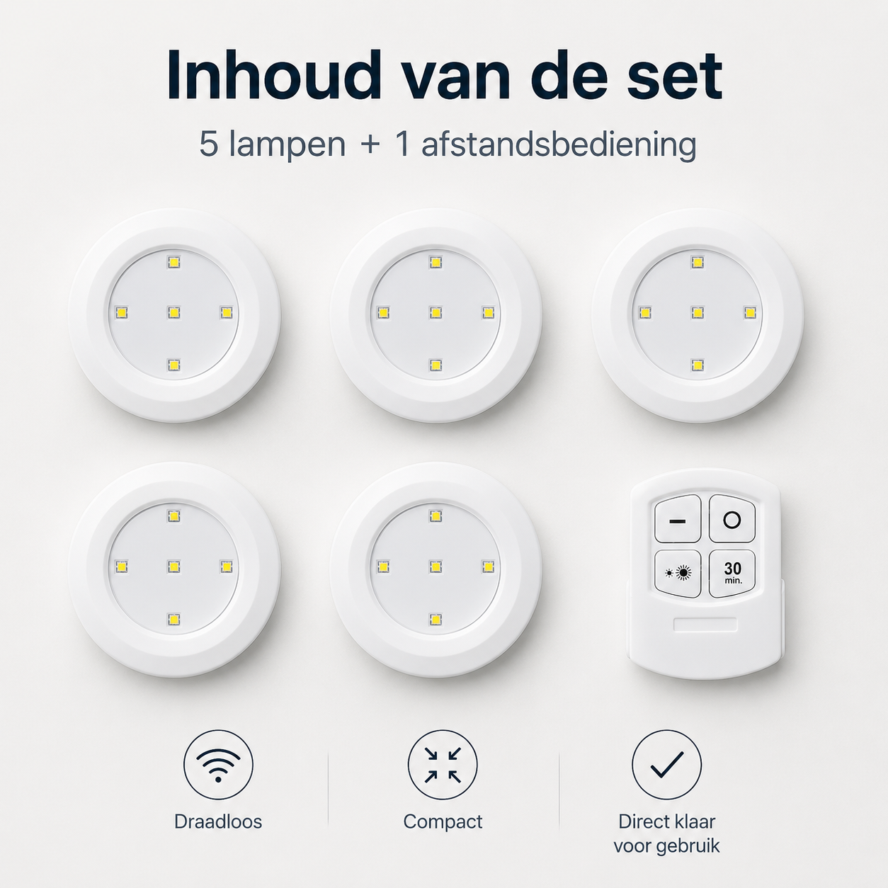 Draadloze Kastlamp met Dimbare LED