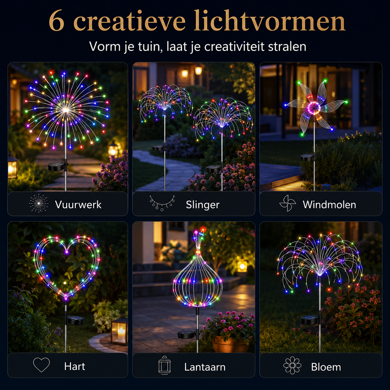 Betoverende Zonne-LED Tuinlampen