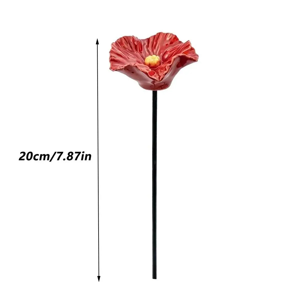 Vintage Bloem Ornament met Zwarte Steel