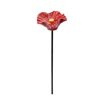 Vintage Bloem Ornament met Zwarte Steel